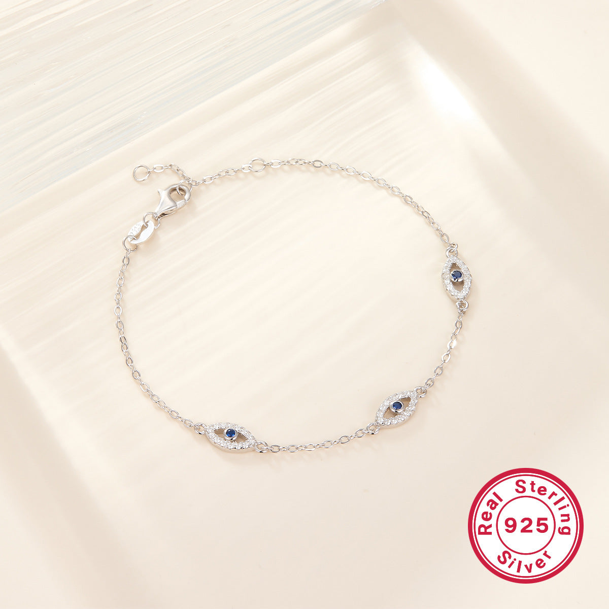 Evil Eye Bracelet - 925 Sterling Silver Zircon Protection Jewelry, Niche Wholesale