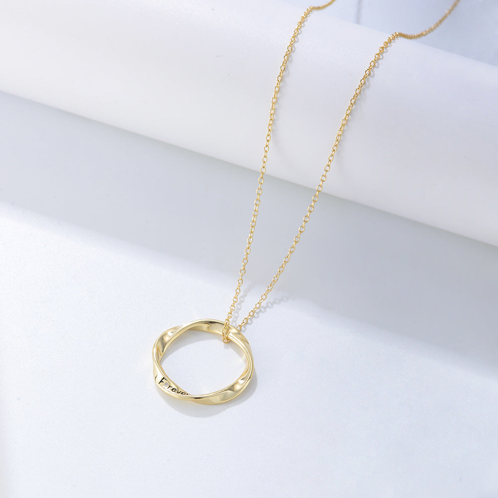 925 Sterling Silver Mobius Loop Couple Necklace, Infinite Love Pendant Jewelry