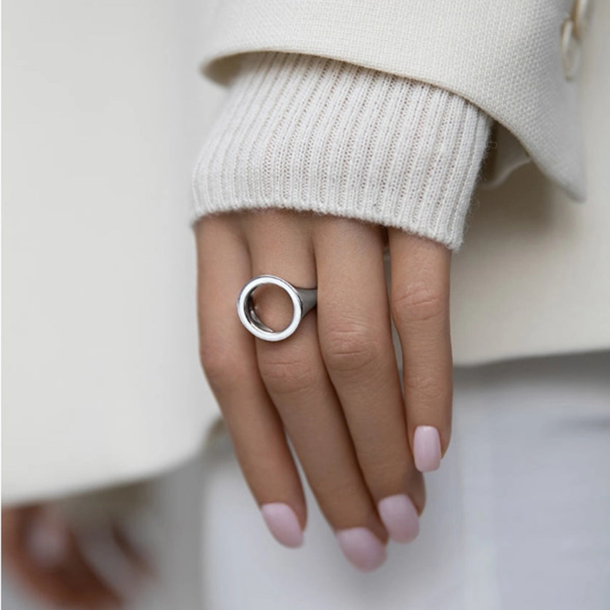 Geometric Drip Pendant Necklace - 925 Silver Minimalist Choker