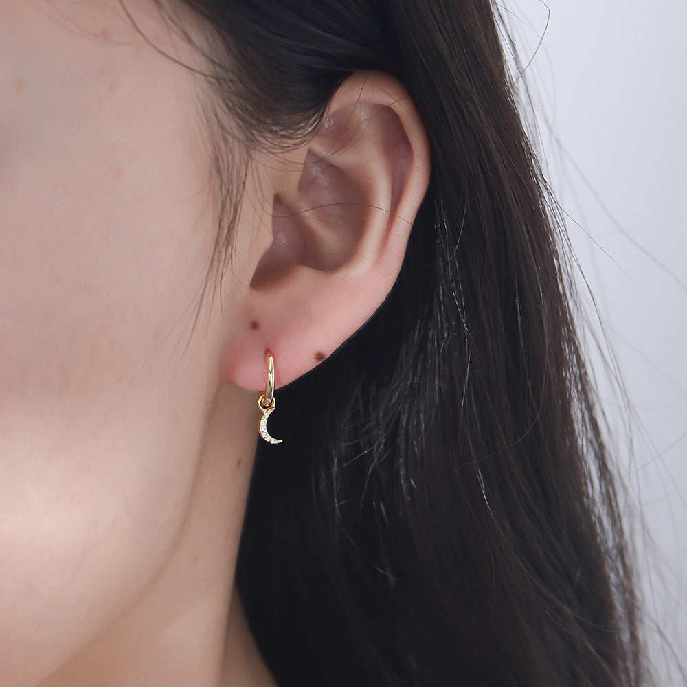 S925 Silver Minimalist Earring Combination - Sparkling Zirconia Set for Women