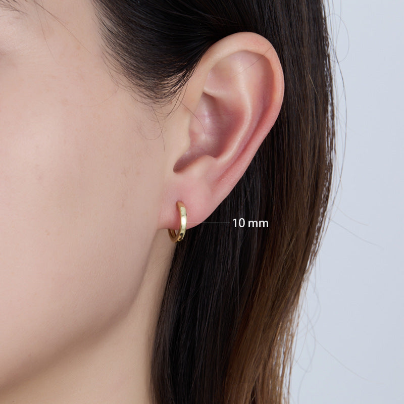 Polished Hoop Earrings - 925 Silver Minimalist Unisex Jewelry