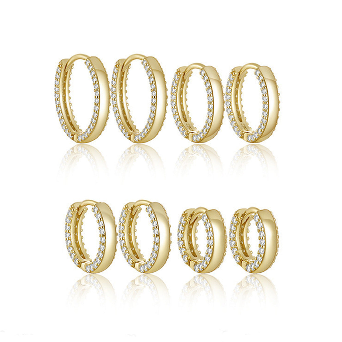 Zircon Hoop Ear Cuffs - S925 Silver Minimalist Niche Everyday