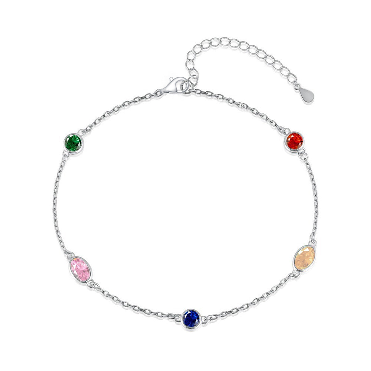 Rainbow Zircon Bracelet - S925 Silver Sweet Youthful Niche Design