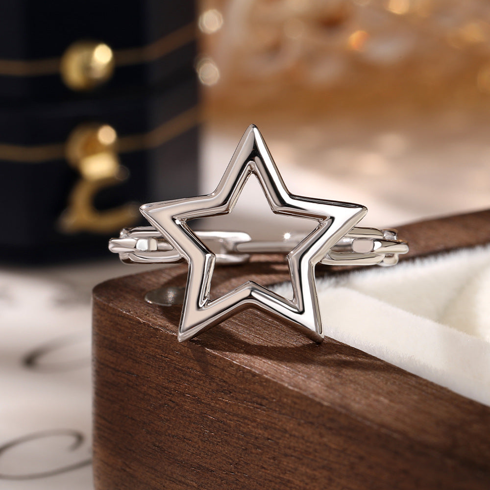 Star Moon Geometric Ring - 925 Silver Minimalist Wholesale Jewelry