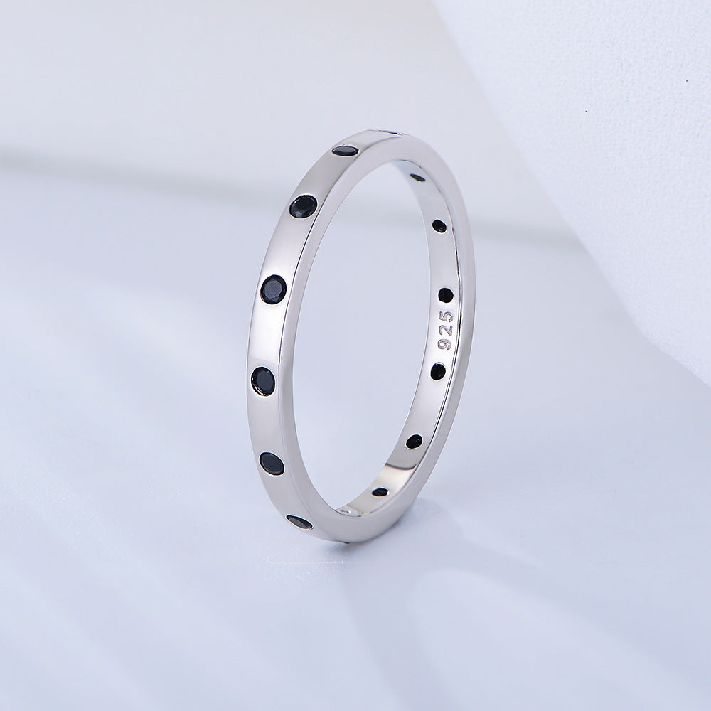 925 Sterling Silver Stackable Rings, Thin Zirconia Band Set