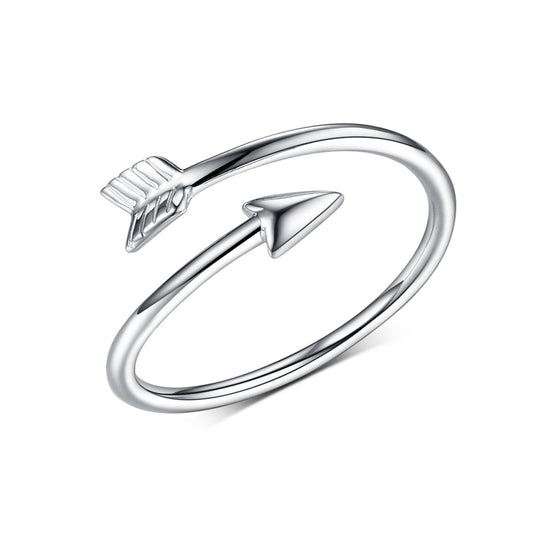 Arrow Zircon Ring - 925 Silver Adjustable Light Luxury Wholesale