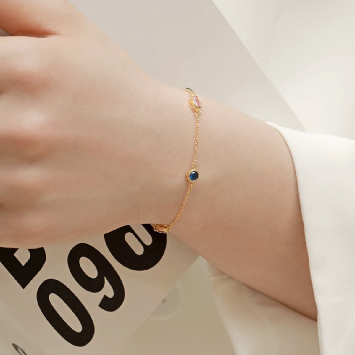 Rainbow Zircon Bracelet - S925 Silver Sweet Youthful Niche Design