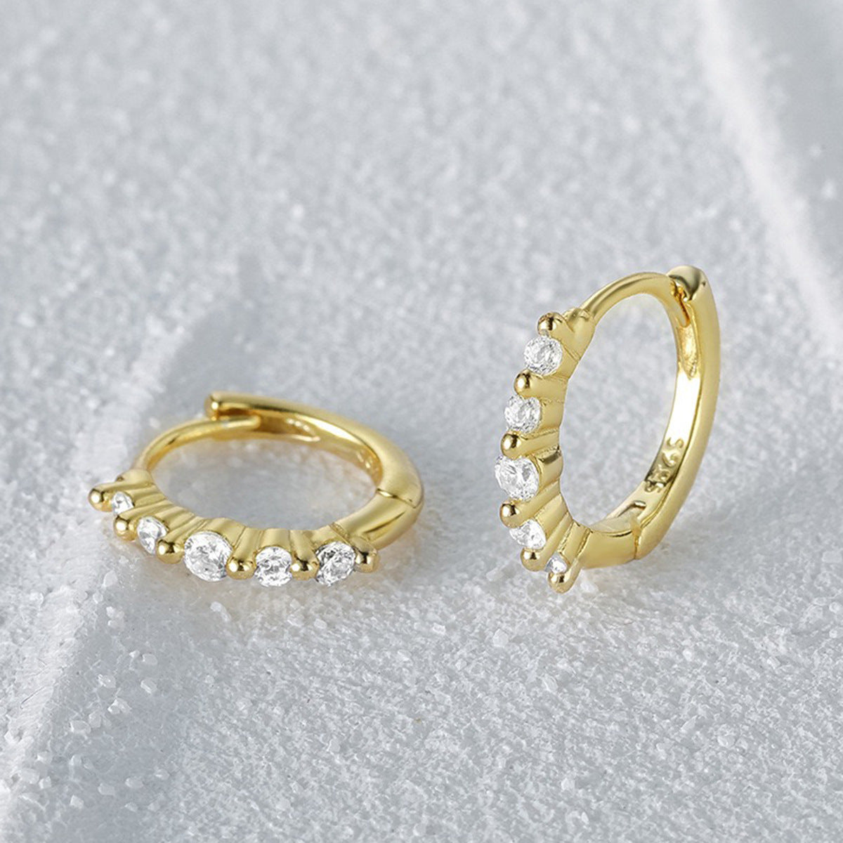 Diamond Hoop Earrings - S925 Silver Geometric Niche Ear Jewelry