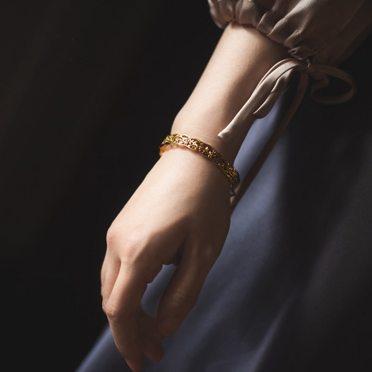 Phoenix Silver Bangle - 925 Silver Open Adjustable Vintage