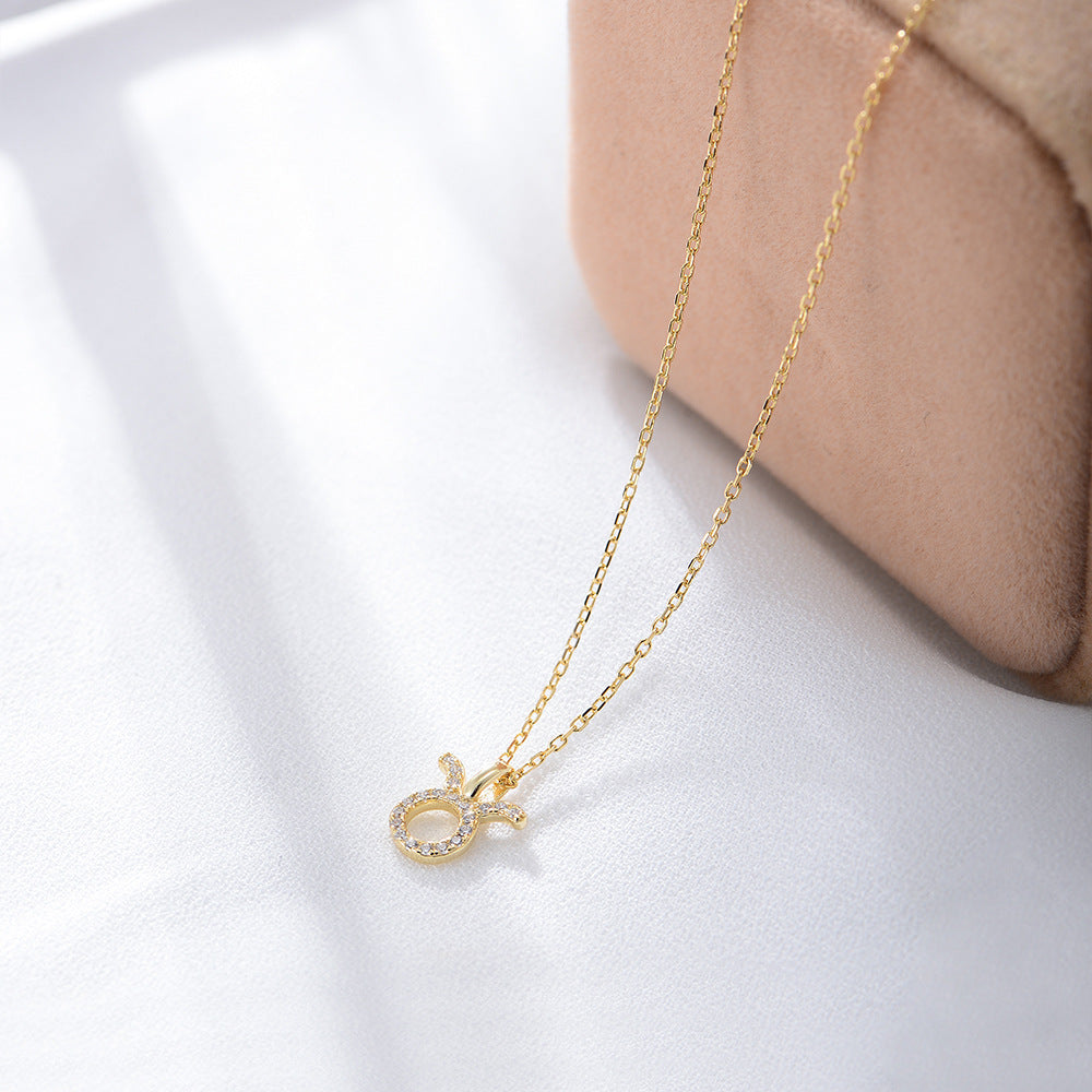 925 Sterling Silver Twelve Zodiac Diamond Pendant Necklace, Fashionable Viral Wish Amazon Hot Selling Jewelry