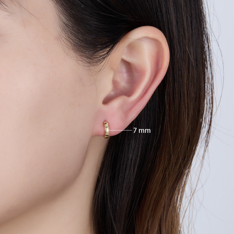 Polished Hoop Earrings - 925 Silver Minimalist Unisex Jewelry