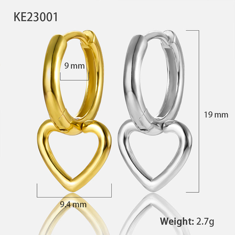 Heart Zircon Ear Cuffs - 925 Silver Stackable Trending Wholesale