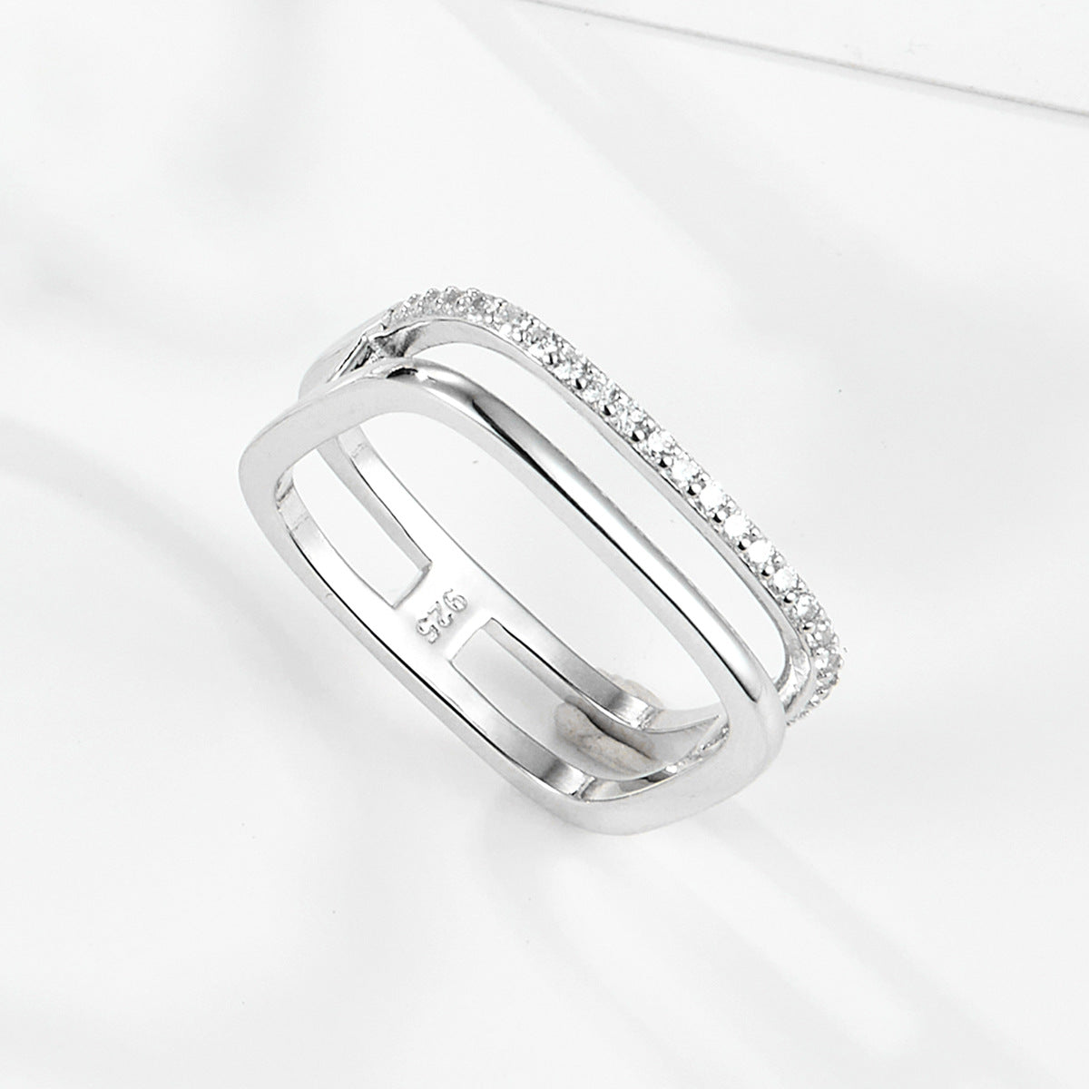 Micro Zircon Geometric Ring - S925 Silver Minimalist Light Luxury