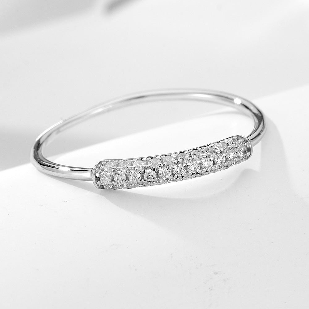S925 Silver Modern Sparkling Band Ring - Versatile Ins Style Index Finger Jewelry