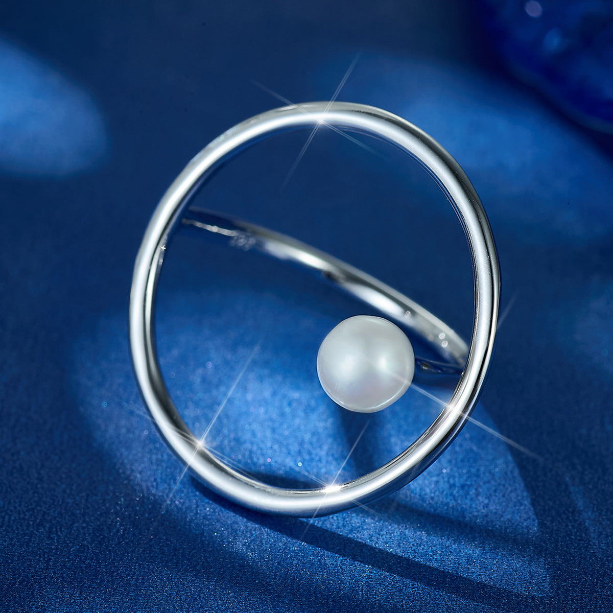 Geometric Shell Ring - S925 Silver Adjustable Bold Minimalist