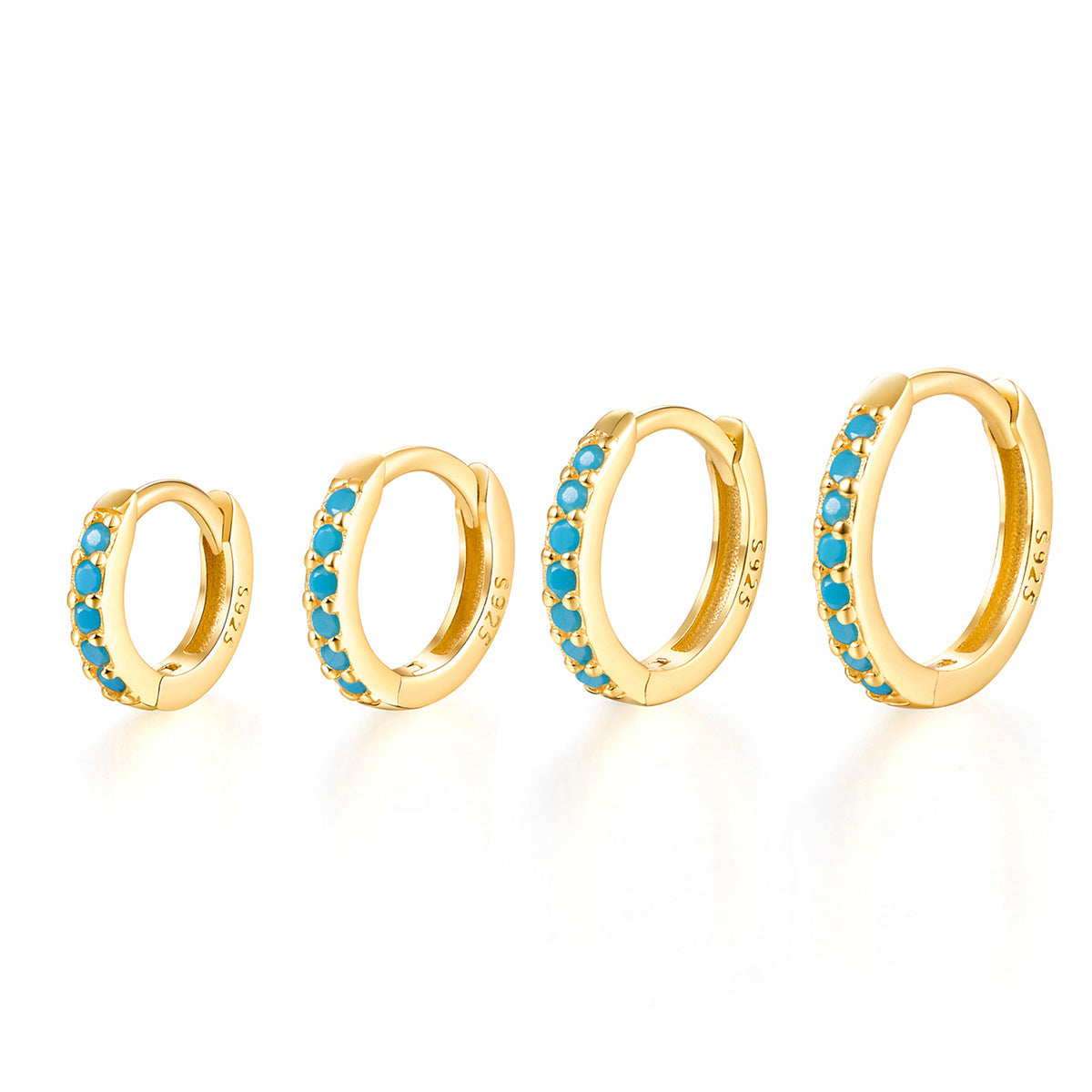 Zircon Hoop Earrings - 925 Silver Minimalist Light Luxury Wholesale