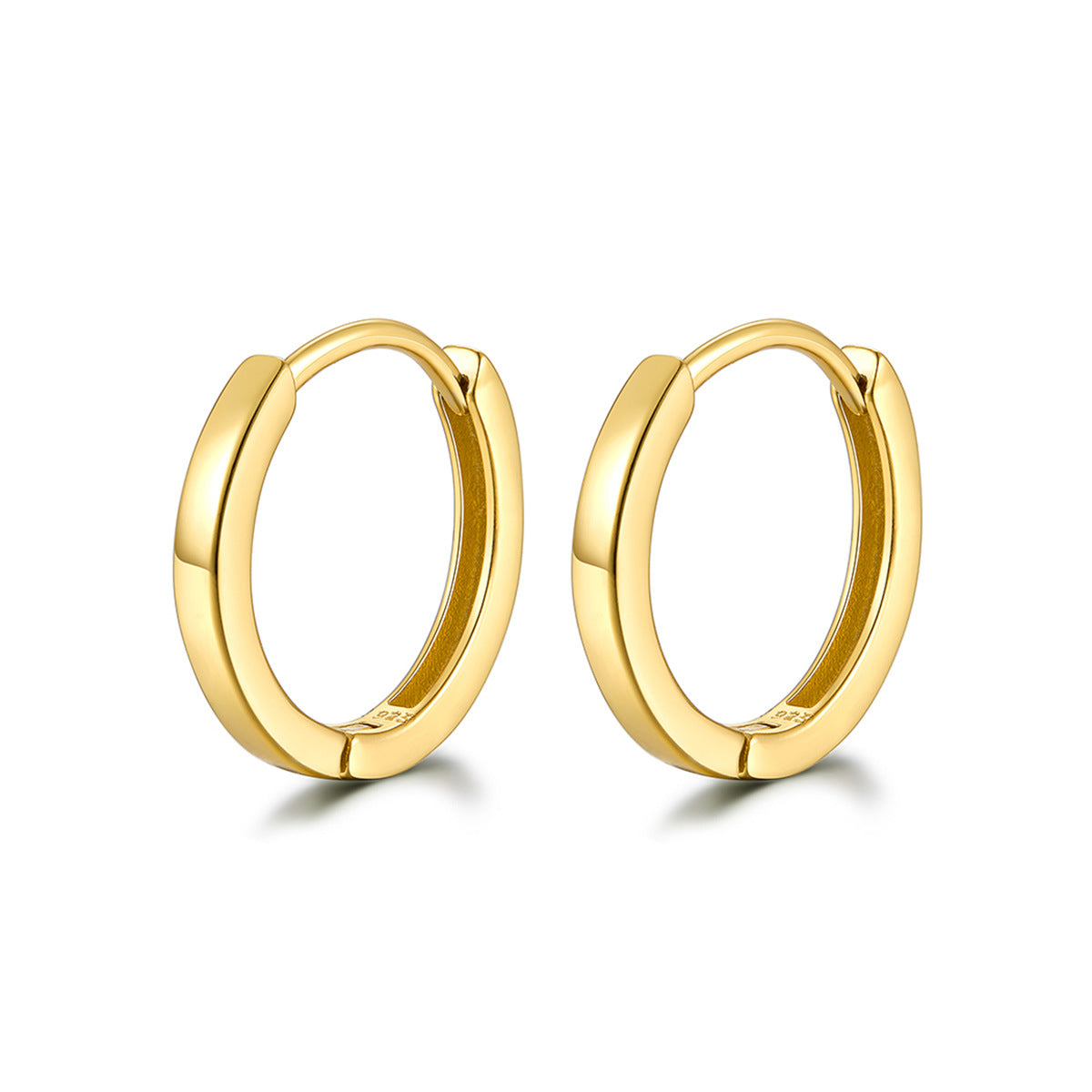 Polished Hoop Earrings - 925 Silver Minimalist Unisex Jewelry