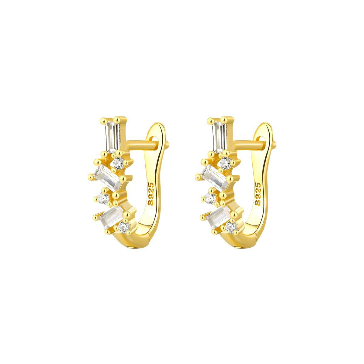 Geometric Stud Earrings - S925 Sterling Silver Minimalist Niche Earrings