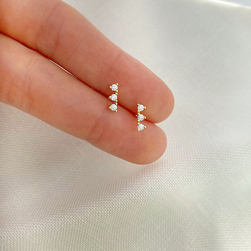 Zircon Stud Earrings - S925 Silver Minimalist Trending