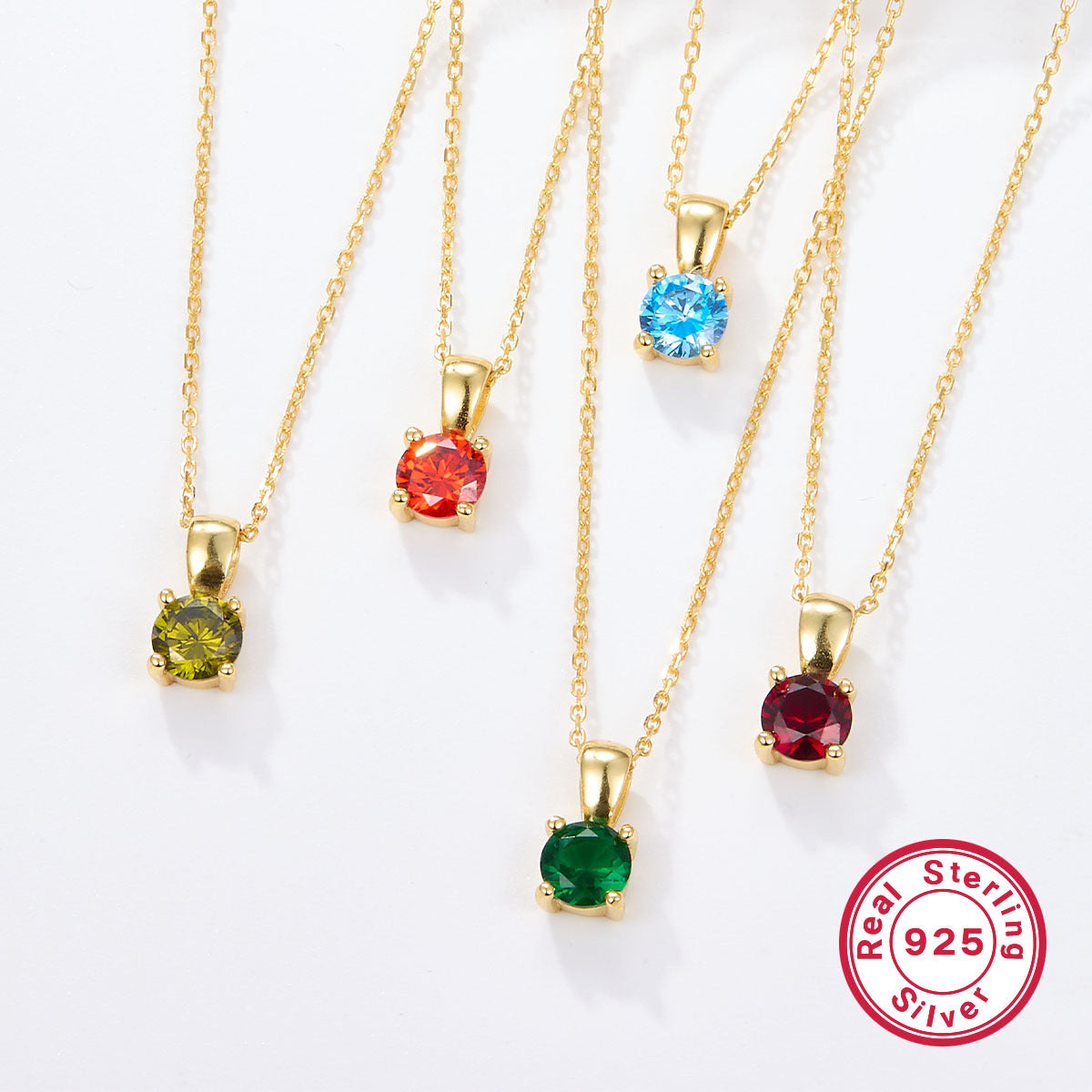 December Birthstone Necklace - 925 Sterling Silver Minimalist Zircon Jewelry