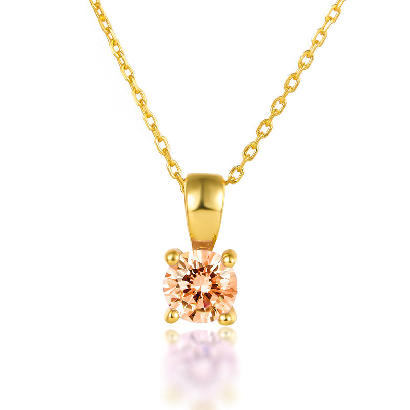 December Birthstone Necklace - 925 Sterling Silver Minimalist Zircon Jewelry