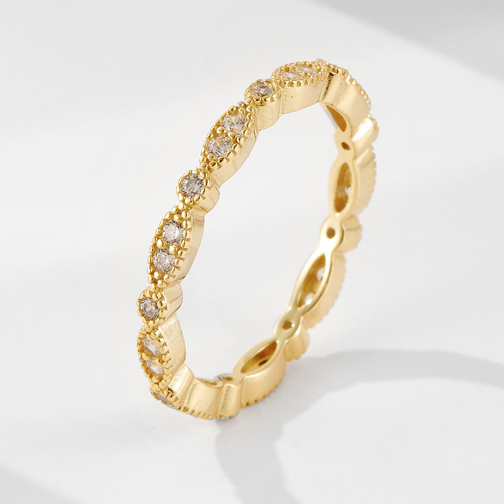 925 Sterling Silver Stackable Ring Set, Minimalist Pave Zirconia High-End Jewelry