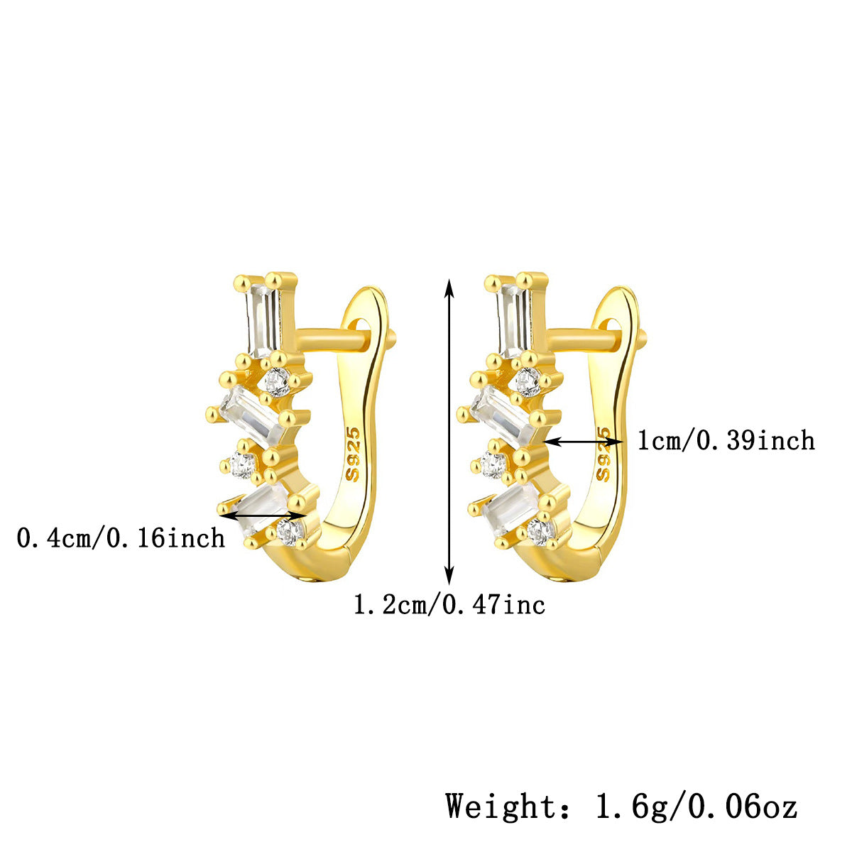 Geometric Stud Earrings - S925 Sterling Silver Minimalist Niche Earrings