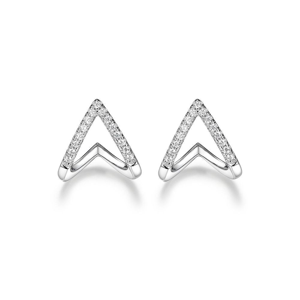 Smile Stud Earrings - S925 Sterling Silver Diamond-Encrusted Niche Earrings