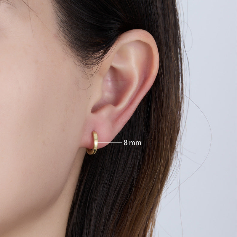 Polished Hoop Earrings - 925 Silver Minimalist Unisex Jewelry
