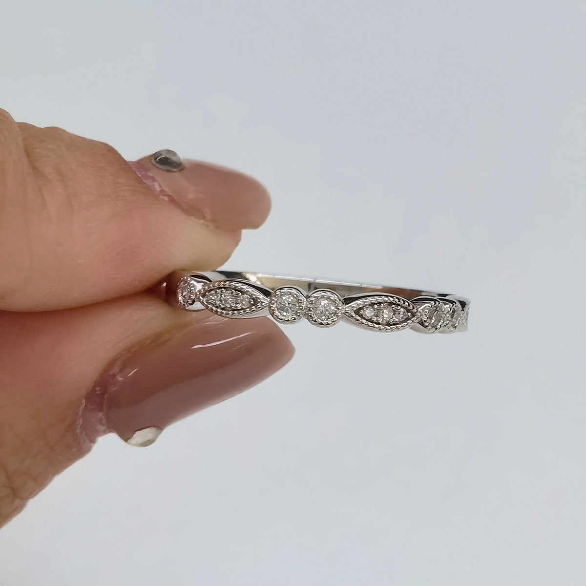 Square Carbon Diamond Ring - S925 Silver Geometric Stackable Niche