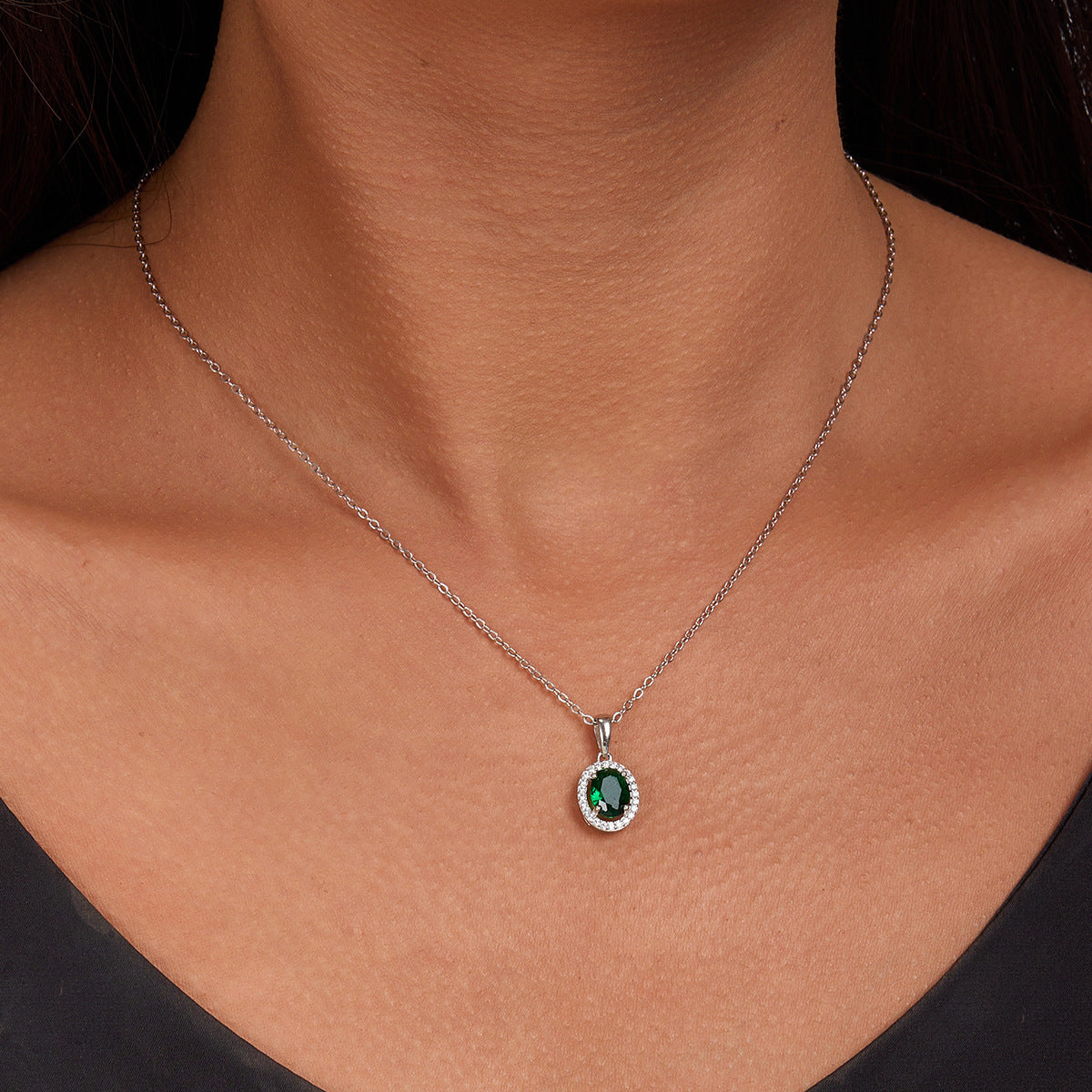 Oval Geometric Ear Cuffs & Necklace Set - S925 Sterling Silver Zircon Gift