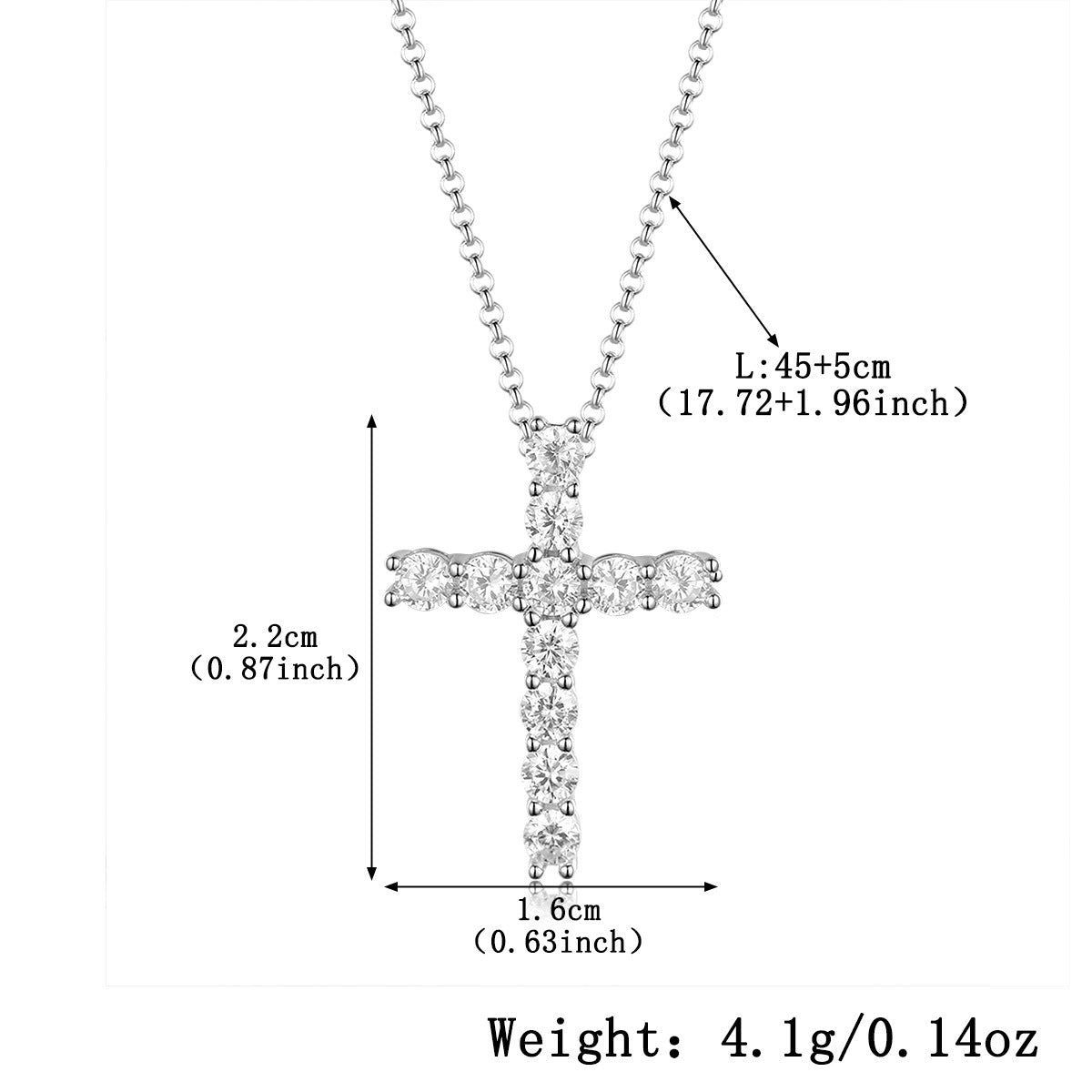 S925 Silver Cross Necklace | Christian Collarbone Chain | Niche Women‘s Jewelry