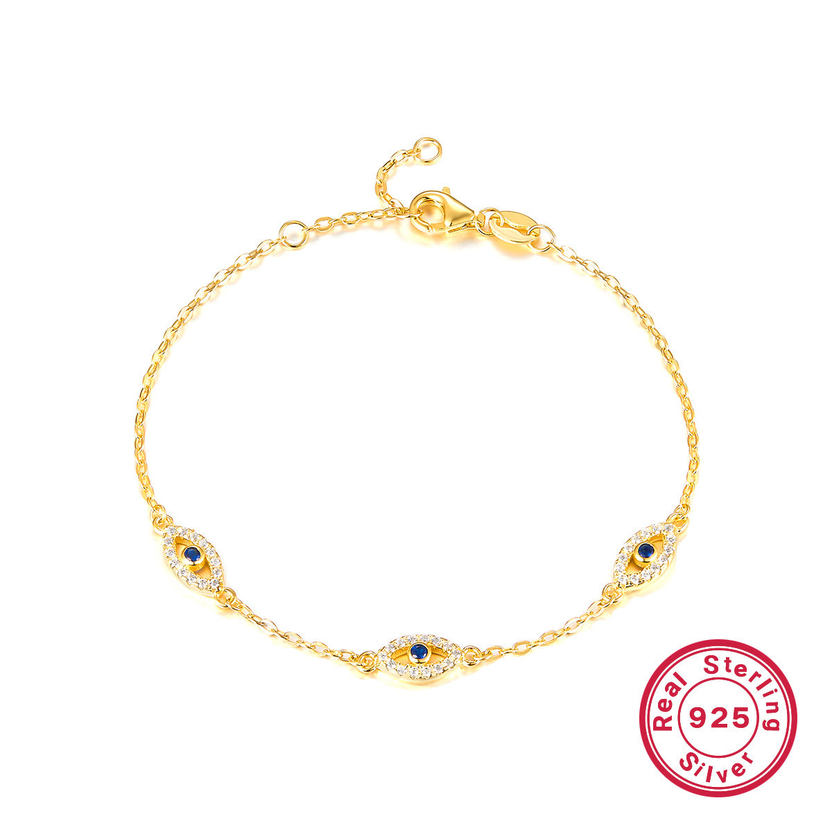 Evil Eye Bracelet - 925 Sterling Silver Zircon Protection Jewelry, Niche Wholesale