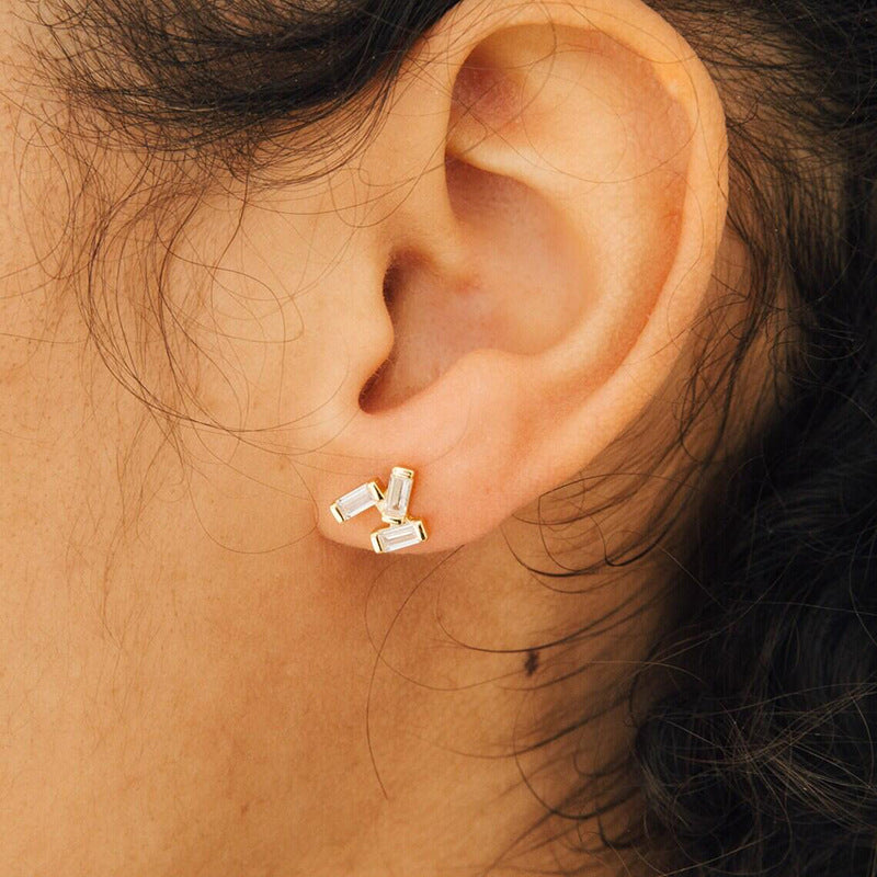 Zircon Stud Earrings - S925 Silver Minimalist Trending