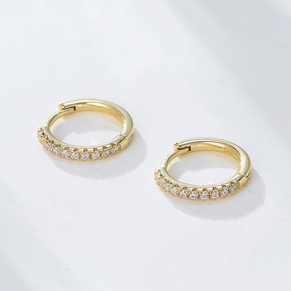 925 Sterling Silver Micro-Pave Zirconia Round Hoop Earrings, Amazon Best Seller Trendy Jewelr