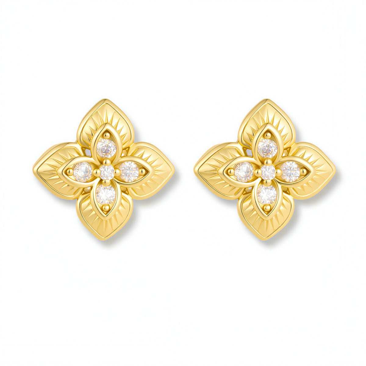 S925 Silver Sparkling Lucky Clover Earrings - Modern Ins Style Aesthetic Accessories