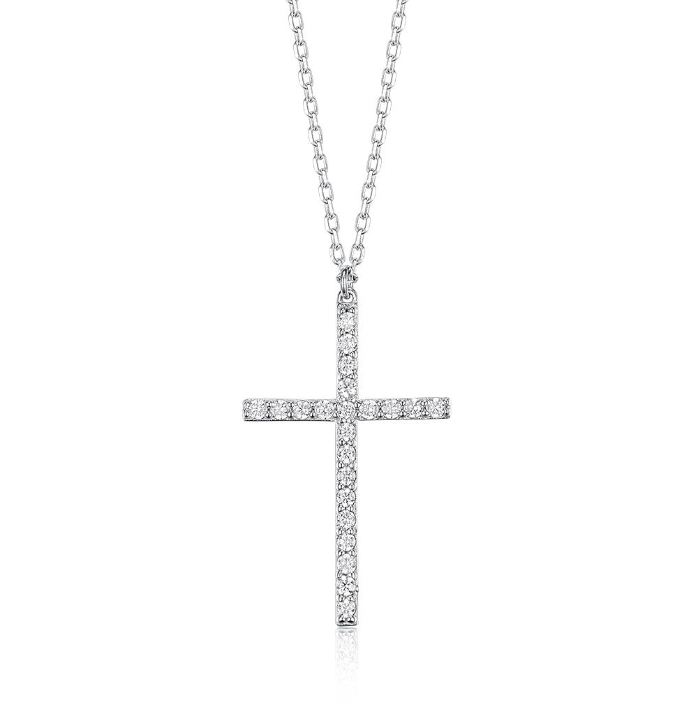 S925 Silver Cross Necklace | Christian Collarbone Chain | Niche Women‘s Jewelry