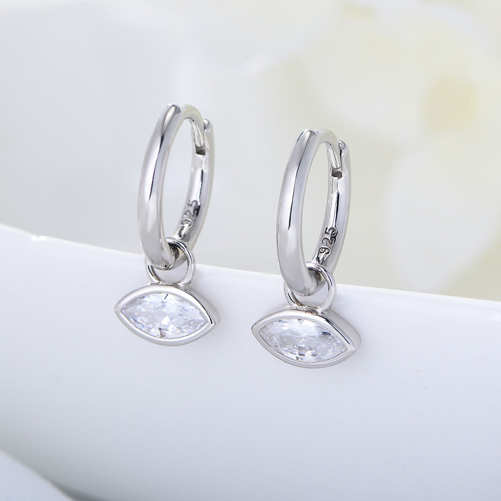 S925 Silver Minimalist Earring Combination - Sparkling Zirconia Set for Women