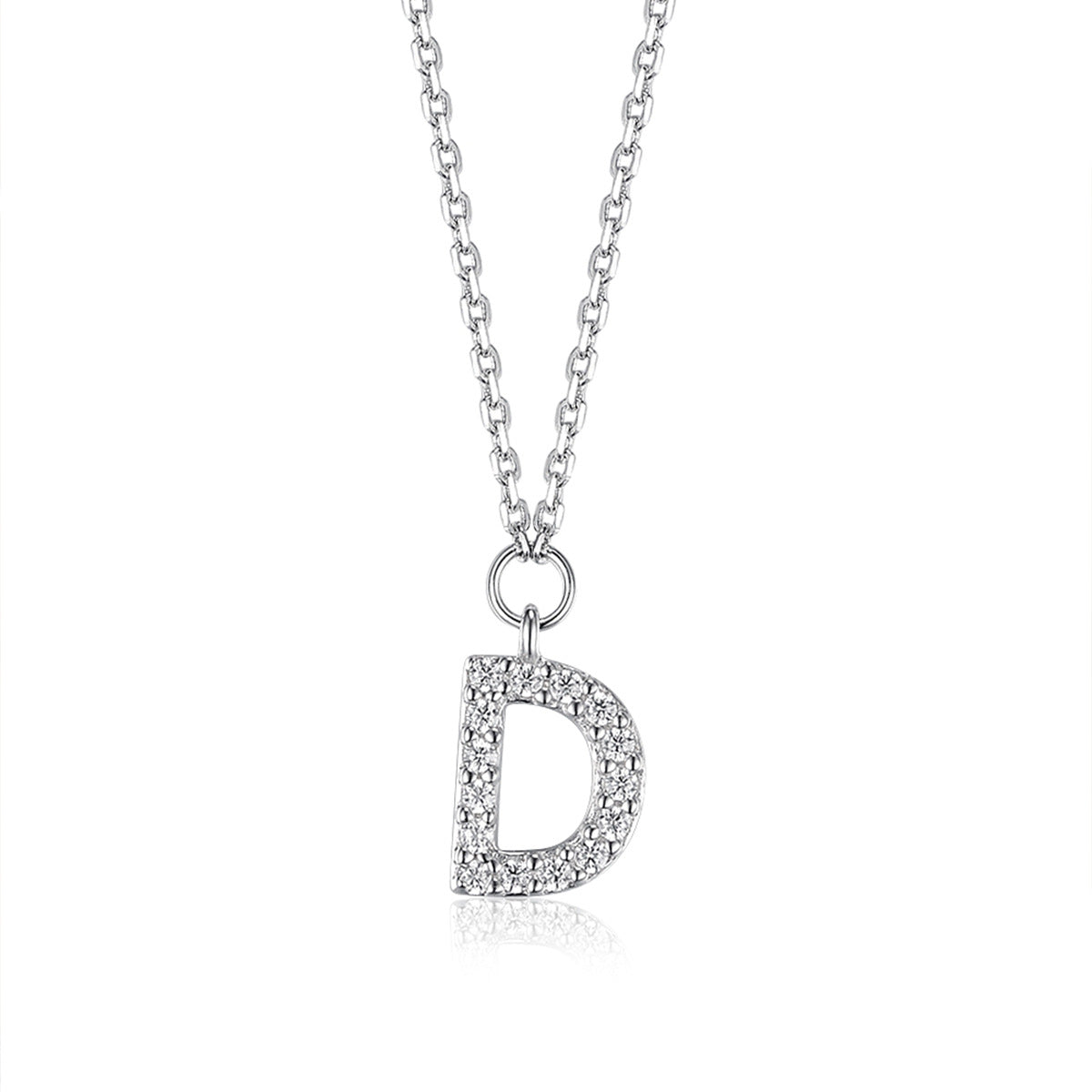 Custom Letter Necklace - 925 Silver Zircon Light Luxury Jewelry
