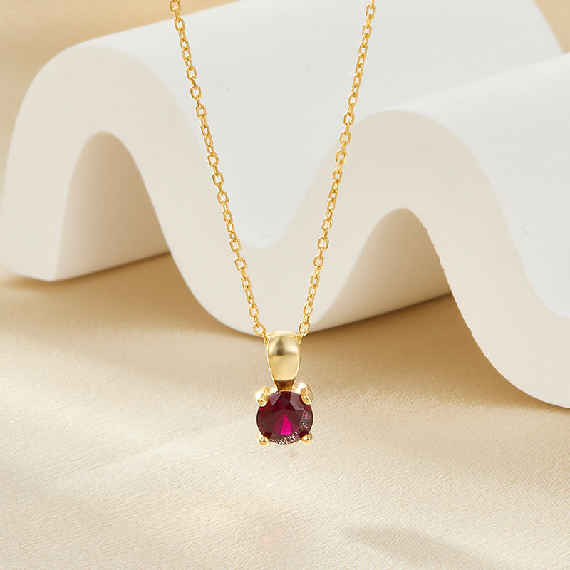December Birthstone Necklace - 925 Sterling Silver Minimalist Zircon Jewelry