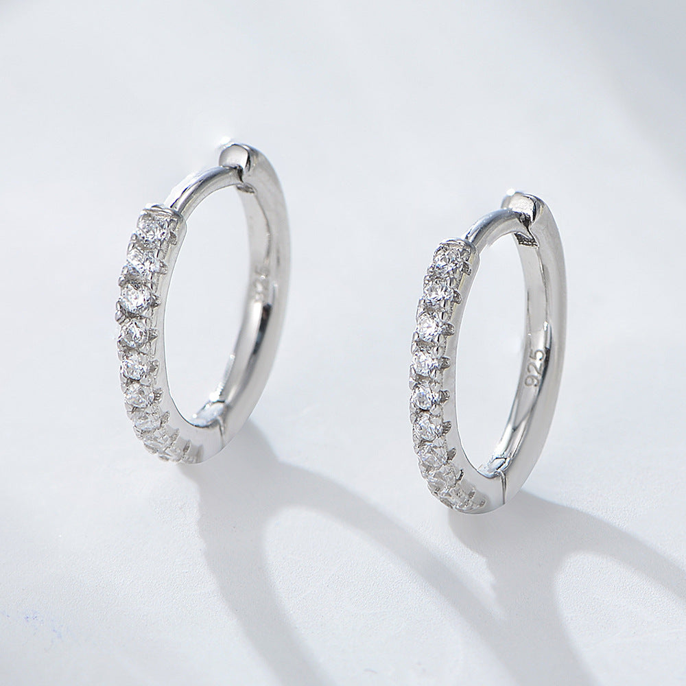 925 Sterling Silver Micro-Pave Zirconia Round Hoop Earrings, Amazon Best Seller Trendy Jewelr