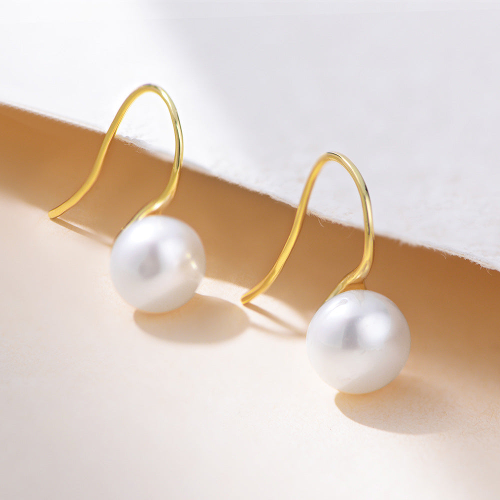 S925 Silver Freshwater Pearl Dangle Earrings - Creative High-Heel Aesthetic