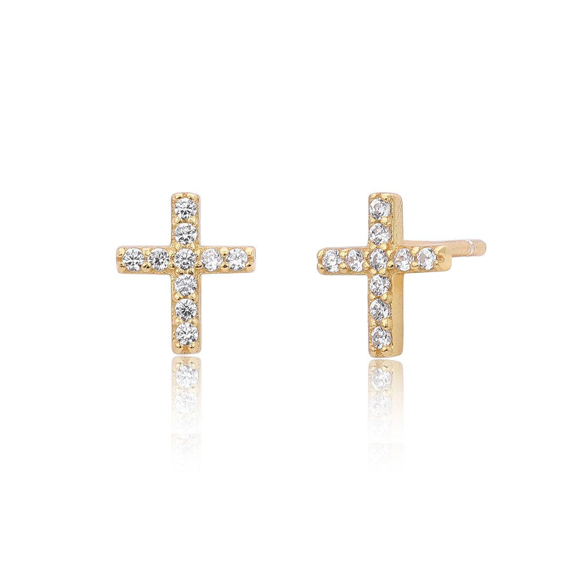 Cross Zircon Studs - S925 Silver Minimalist Niche Factory Direct