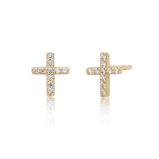 Cross Zircon Studs - S925 Silver Minimalist Niche Factory Direct