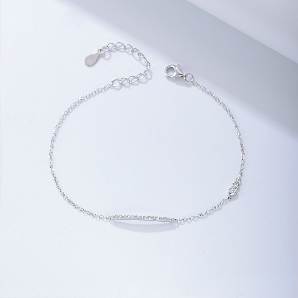 925 Sterling Silver Minimalist Link Bracelet, High-End Design Chain Jewelry