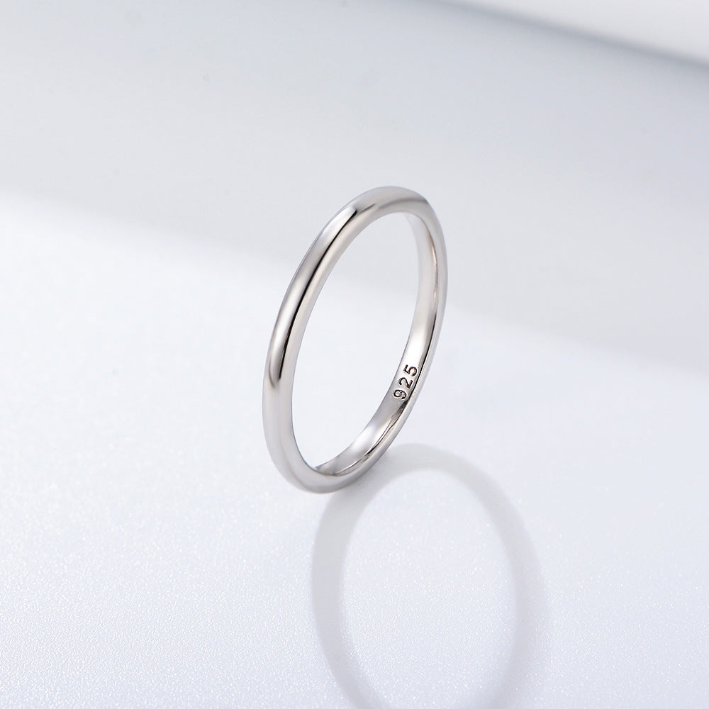 925 Sterling Silver 14K Gold Plated Skinny Band Ring, Minimalist Korean Ins Style Jewelry