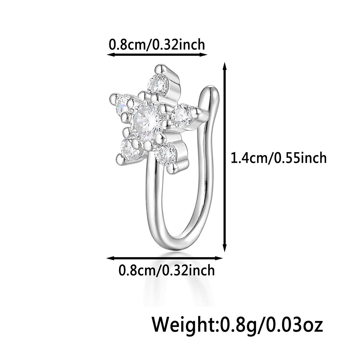 Star Nose Clip - 925 Silver Minimalist Light Luxury Unisex Jewelry