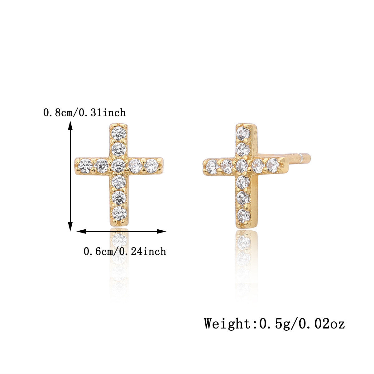 Cross Zircon Studs - S925 Silver Minimalist Niche Factory Direct