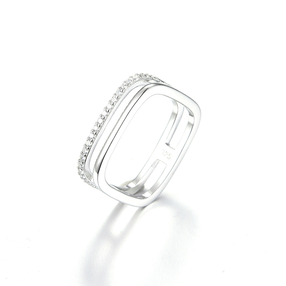 Micro Zircon Geometric Ring - S925 Silver Minimalist Light Luxury