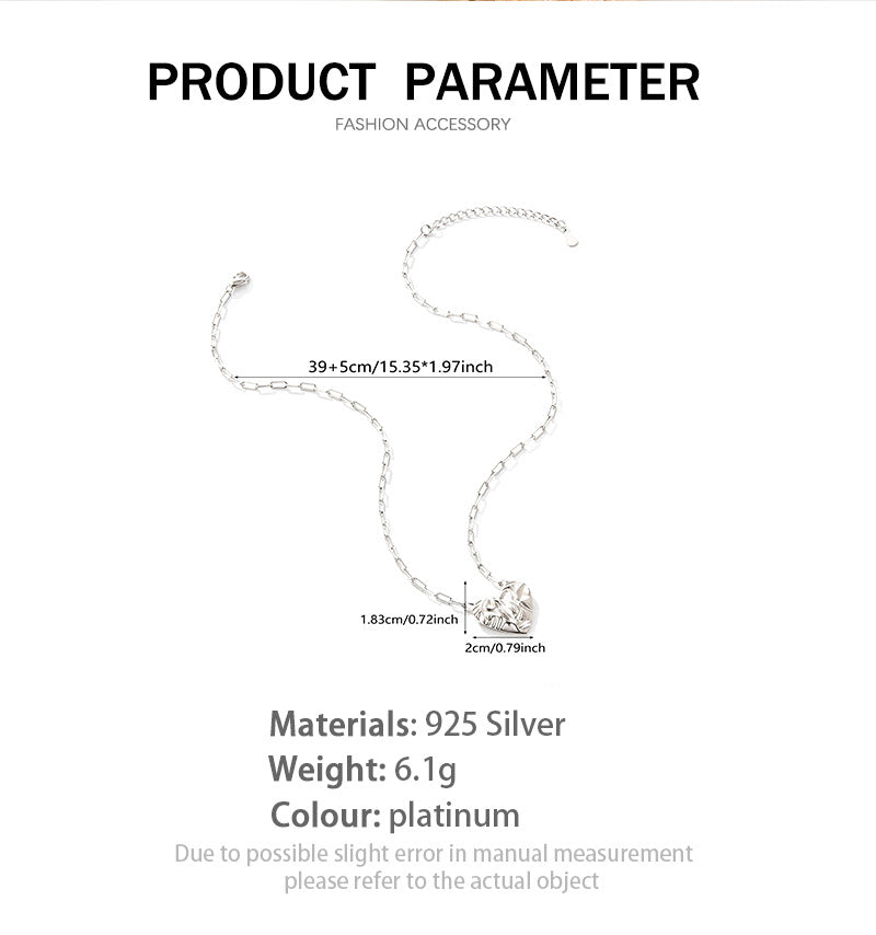 S925 Heart-Textured Necklace & Bracelet Set | Light Luxury Series